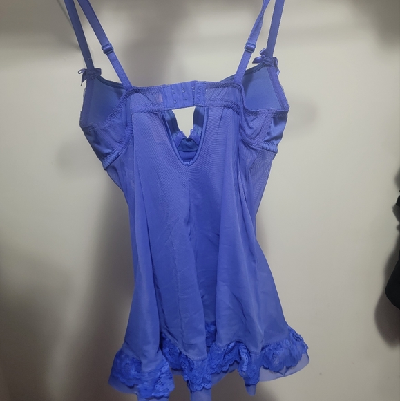 Shear XS LaSenza Blue Lingerie with Silk Ribbon and Frill - Picture 3 of 9